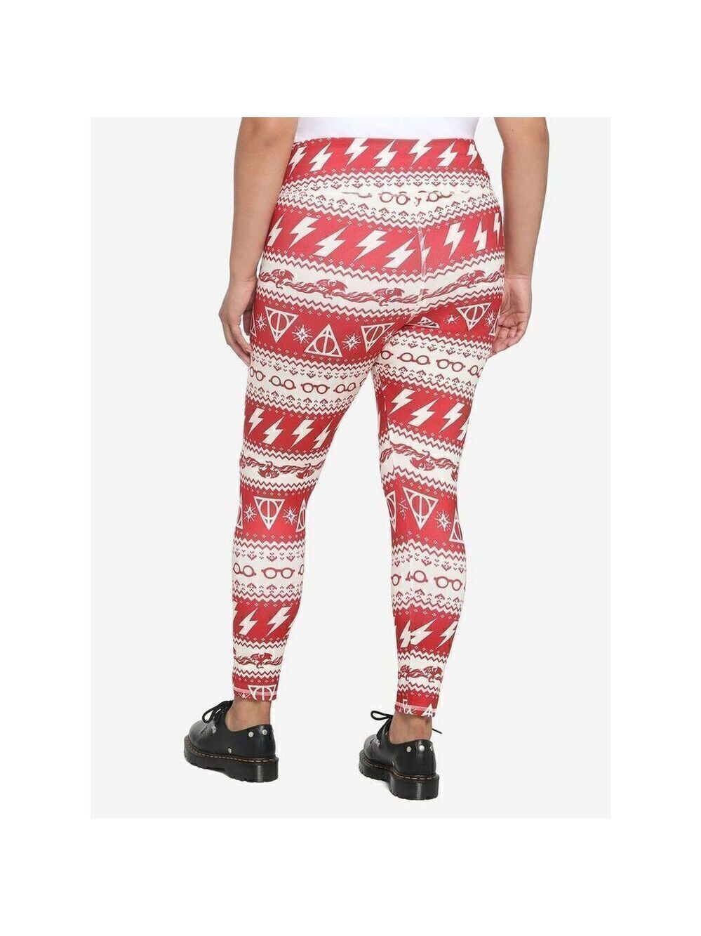 Harry Potter Icon Holiday Fair Isle Leggings Plus Size 2 - Picture 7 of 7